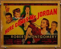 b075 HERE COMES MR JORDAN title movie lobby card '41 Robert Montgomery