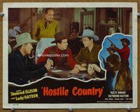 b159 HOSTILE COUNTRY movie lobby card #2 '50 Ellison stops poker cheat!