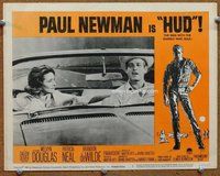 b557 HUD movie lobby card #2 '63 Paul Newman & Patricia Neal in car!