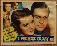 b566 I PROMISE TO PAY movie lobby card '37 Chester Morris, Helen Mack
