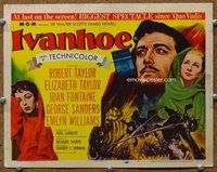 b084 IVANHOE title movie lobby card '52 Elizabeth & Robert Taylor, Fontaine