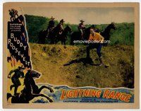b622 LIGHTNING RANGE movie lobby card '34 Buddy Roosevelt cornered!