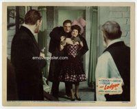 b628 LODGER #3 movie lobby card '43 Laird Cregar grabs girl!