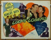 b164 LUCKY LOSERS title movie lobby card '50 Bernard Gorcey shoots craps!
