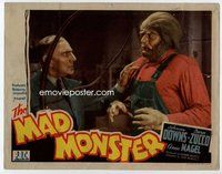 b653 MAD MONSTER movie lobby card '42 great monster close up image!
