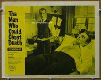 b670 MAN WHO COULD CHEAT DEATH movie lobby card #5 '59 Hammer, Lee