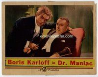 b675 MAN WHO LIVED AGAIN #4 movie lobby card '36 Karloff w/wild hair!