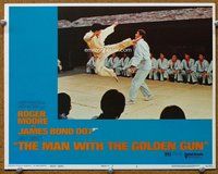 b678 MAN WITH THE GOLDEN GUN movie lobby card #5 '74 kung fu image!