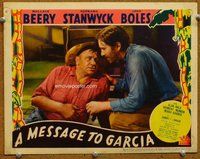 b691 MESSAGE TO GARCIA movie lobby card '36 Wallace Beery, John Boles