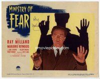 b010 MINISTRY OF FEAR signed movie lobby card #6 '44 best Ray Milland!