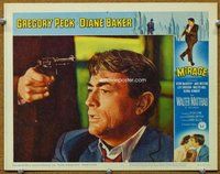 b693 MIRAGE movie lobby card #6 '65 great Gregory Peck close up!