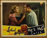 b701 MR & MRS SMITH movie lobby card '41 Hitchcock, Carole Lombard