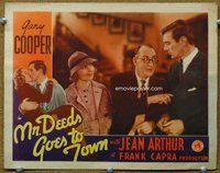 b703 MR DEEDS GOES TO TOWN #3 movie lobby card '36 Gary Cooper, Arthur