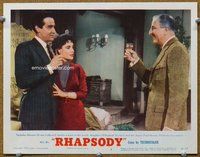 b781 RHAPSODY movie lobby card #2 '54 Liz Taylor, Vittorio Gassman