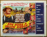 b119 SHE WORE A YELLOW RIBBON title movie lobby card '49 John Wayne, Dru