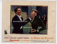 b847 STAR IS BORN movie lobby card #1 '54 Judy Garland with Oscar!