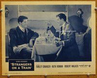 b855 STRANGERS ON A TRAIN movie lobby card #1 R57 Walker & Granger!