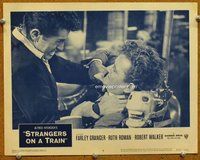 b862 STRANGERS ON A TRAIN movie lobby card #8 R57 Farley chokes Walker