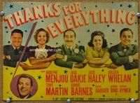 b133 THANKS FOR EVERYTHING title movie lobby card '38 Menjou, Oakie, Haley