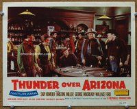 b176 THUNDER OVER ARIZONA movie lobby card #7 '56 poker game in bar!