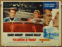 b892 TO CATCH A THIEF movie lobby card #7 R63 Kelly & Grant in car!