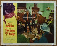 b147 2 GUNS & A BADGE movie lobby card '54 Wayne Morris by poker game!