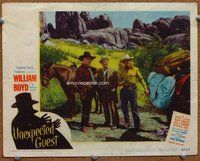 b914 UNEXPECTED GUEST movie lobby card #6 '47 Boyd as Hopalong Cassidy!