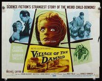 b139 VILLAGE OF THE DAMNED title movie lobby card '60 Leave us alone!