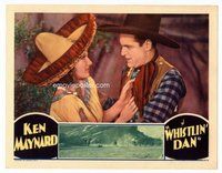b940 WHISTLIN' DAN #2 movie lobby card '32 Ken Maynard in love!