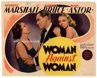 b144 WOMAN AGAINST WOMAN title movie lobby card '38 Mary Astor, Bruce
