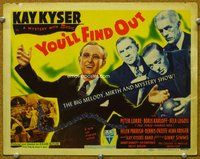 b145 YOU'LL FIND OUT title movie lobby card '40 Bela Lugosi, Karloff, Lorre
