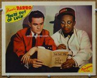 b180 YOU'RE OUT OF LUCK movie lobby card '41 Moreland, Darro, gambling