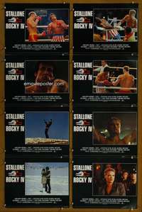 c667 ROCKY 4 8 English movie lobby cards '85 Sly Stallone, Lundgren