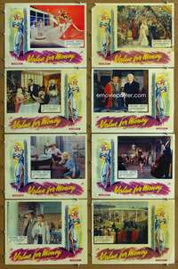 c843 VALUE FOR MONEY 8 English movie lobby cards '57 sexy Diana Dors!