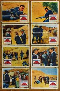 c047 40 GUNS TO APACHE PASS 8 movie lobby cards '67 Audie Murphy