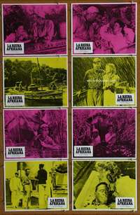 c059 AFRICAN QUEEN 8 Spanish/U.S. movie lobby cards R75 Bogart, Hepburn