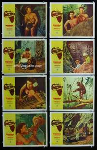 c060 AFRICAN TREASURE 8 movie lobby cards '52 Bomba of the Jungle!