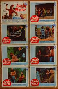 c083 APACHE WARRIOR 8 movie lobby cards '57 Larson, Native Americans!