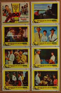 c098 BANDIDO 8 movie lobby cards '56 Robert Mitchum, Ursula Thiess