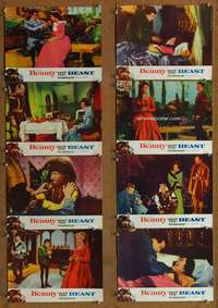c112 BEAUTY & THE BEAST 8 movie lobby cards '62 Mark Damon, Taylor