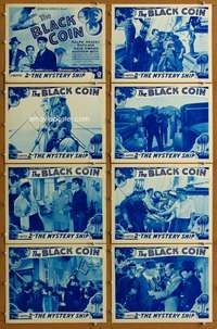 c133 BLACK COIN 8 Chap 2 movie lobby cards '36 Ralph Graves, serial!