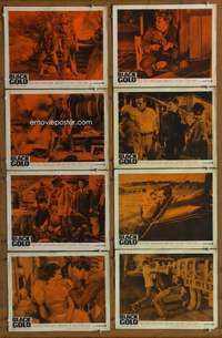 c136 BLACK GOLD 8 movie lobby cards '62 Philip Carey, Diane McBain