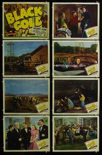 c135 BLACK GOLD 8 movie lobby cards '47 Anthony Quinn, horse racing!