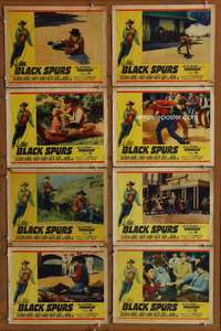 c138 BLACK SPURS 8 movie lobby cards '65 Rory Calhoun, Linda Darnell