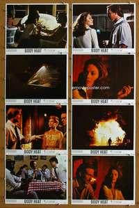 c147 BODY HEAT 8 movie lobby cards '81 William Hurt, Kathleen Turner