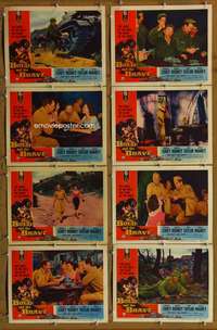 c149 BOLD & THE BRAVE 8 movie lobby cards '56 WWII guts & glory!