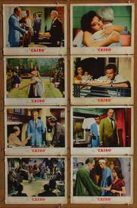 c173 CAIRO 8 movie lobby cards '63 George Sanders in Egypt!