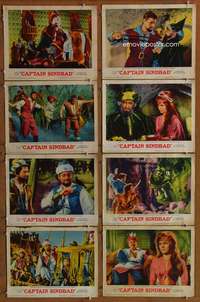 c181 CAPTAIN SINDBAD 8 movie lobby cards '63 Guy Williams, Armendariz