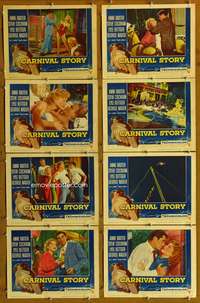 c184 CARNIVAL STORY 8 movie lobby cards '54 Anne Baxter, Steve Cochran