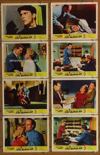 c190 CAT BURGLAR 8 movie lobby cards '61 Jack Hogan, spy thriller!